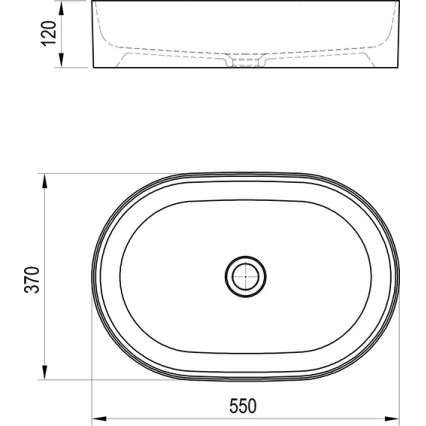 Ravak XJX01155001 - Ráültethető mosdó CERAMIC SLIM 55x37 cm kerámia/fehér