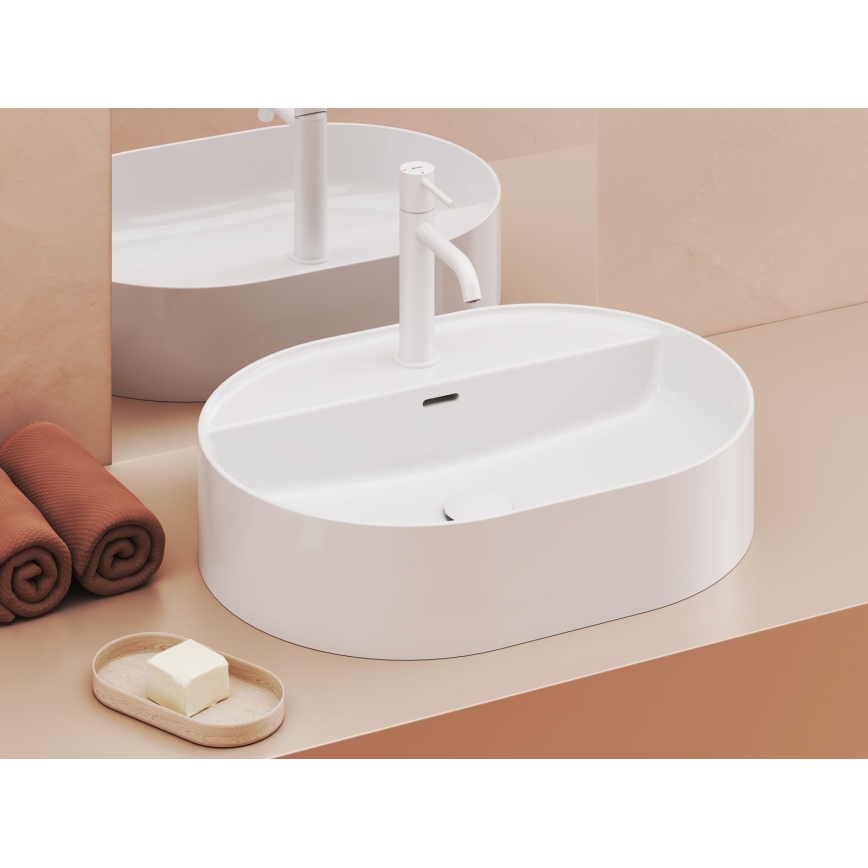 Ravak XJX01155003 - CERAMIC SLIM 55 x 40 cm ráépíthető mosdó, kerámia/fehér