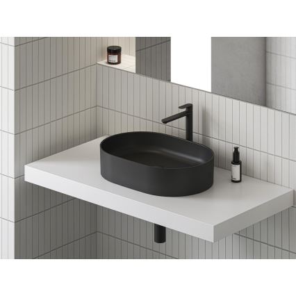 Ravak XJX0D155000 - Asztallapra helyezhető mosdó CERAMIC SLIM 55x37 cm kerámia/fekete