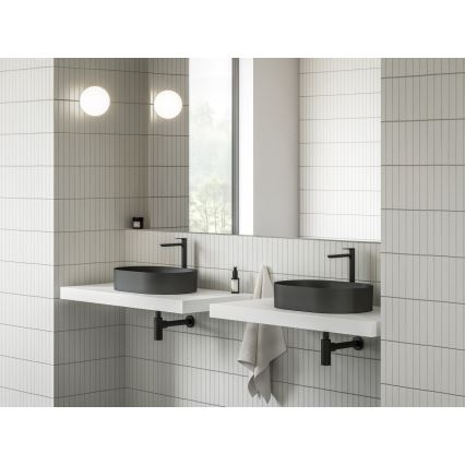 Ravak XJX0D155000 - Asztallapra helyezhető mosdó CERAMIC SLIM 55x37 cm kerámia/fekete