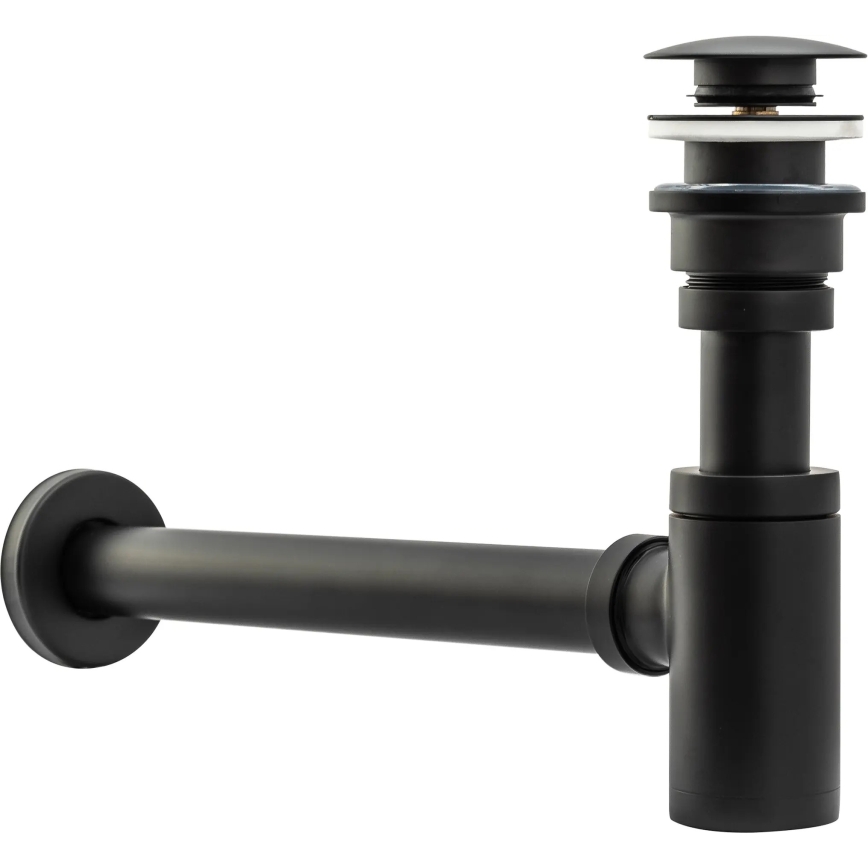 REA-A8536 - Mosdószifon CLICK-CLACK leeresztővel átmérő 6,4 cm fekete