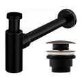 REA-A8536 - Mosdószifon CLICK-CLACK leeresztővel átmérő 6,4 cm fekete