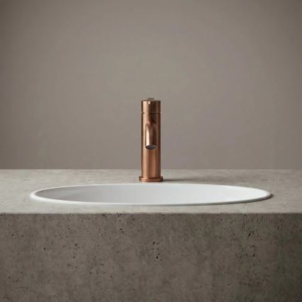 REA-B0970 - ONTARIO mosdócsaptelep, 17,5 cm, szálcsiszolt réz