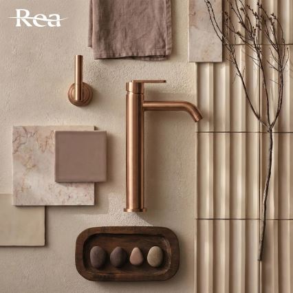 REA-B0971 - ONTARIO 30 cm mosdócsaptelep, szálcsiszolt réz