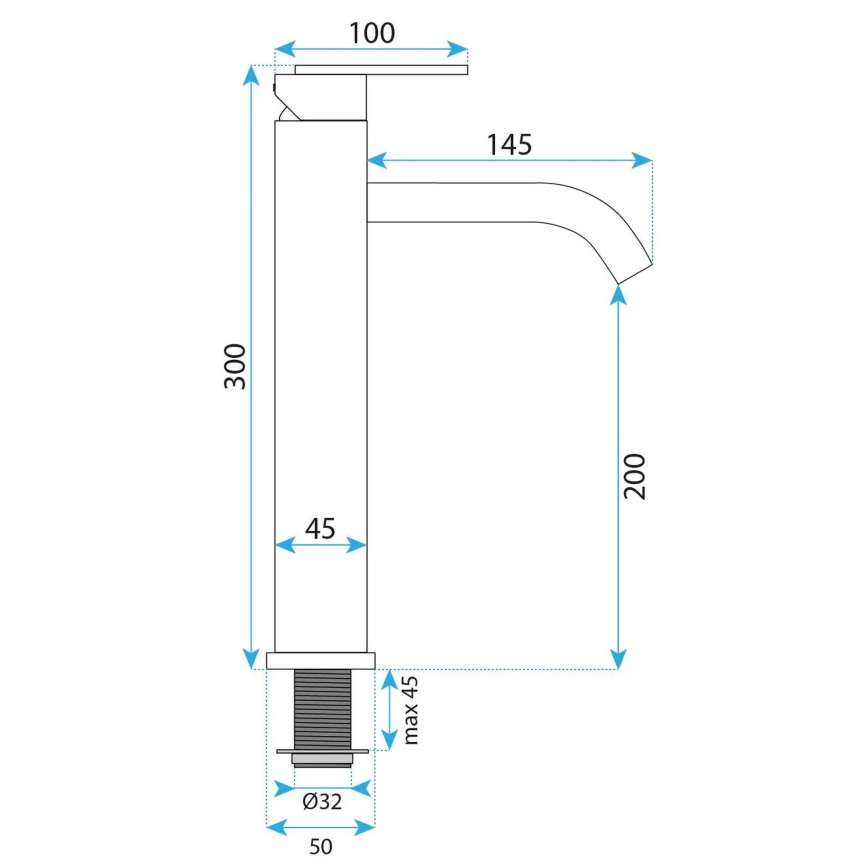 REA-B0971 - ONTARIO 30 cm mosdócsaptelep, szálcsiszolt réz