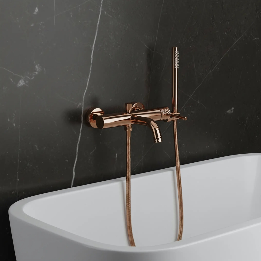 REA-B0980 - Kádcsaptelep szett LUNGO DIAMOND réz