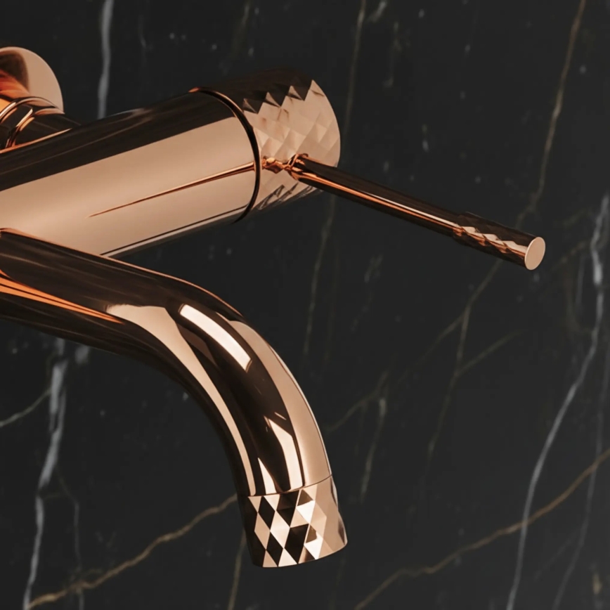 REA-B0980 - Kádcsaptelep szett LUNGO DIAMOND réz