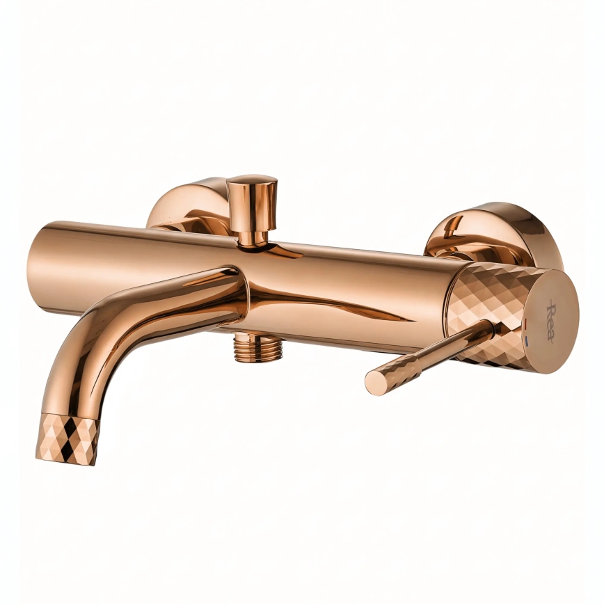 REA-B0980 - Kádcsaptelep szett LUNGO DIAMOND réz