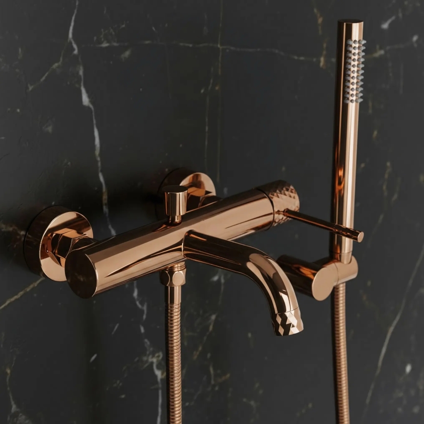 REA-B0980 - LUNGO DIAMOND kádgarnitúra, szálcsiszolt réz