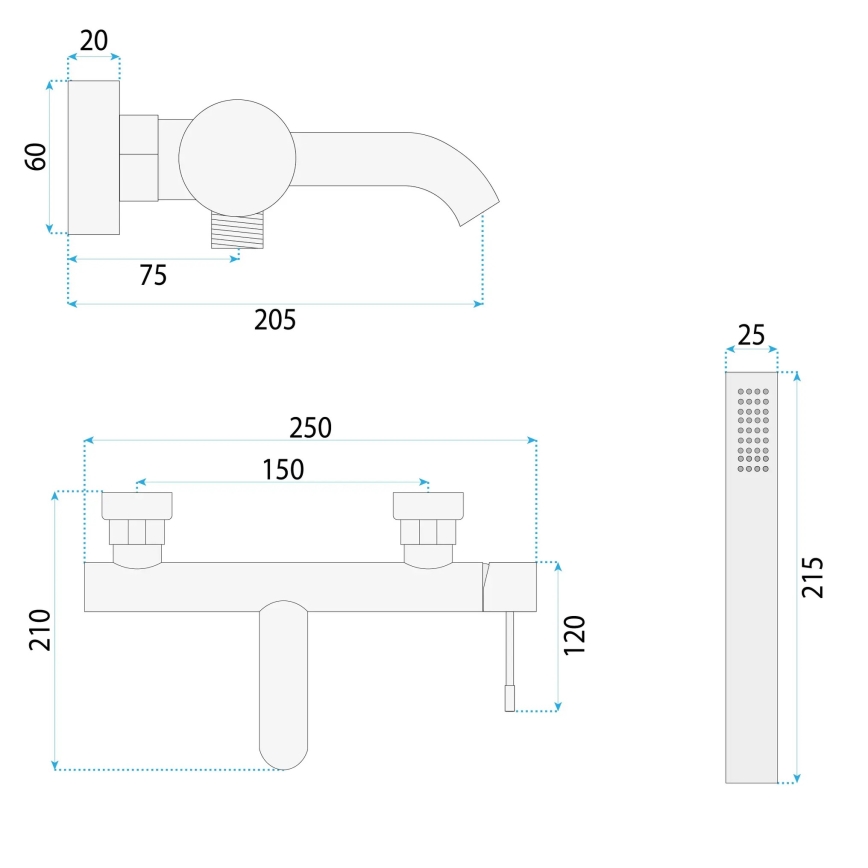 REA-B0980 - LUNGO DIAMOND kádgarnitúra, szálcsiszolt réz