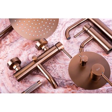 REA-B1112 - Mosdócsaptelep LUNGO 16,5 cm szálcsiszolt réz