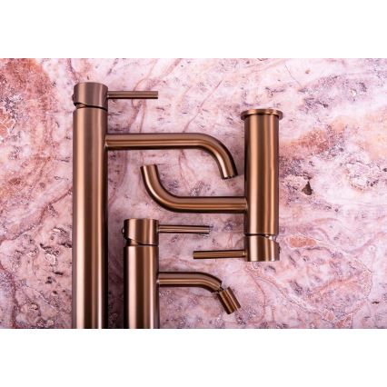 REA-B1112 - Mosdócsaptelep LUNGO 16,5 cm szálcsiszolt réz