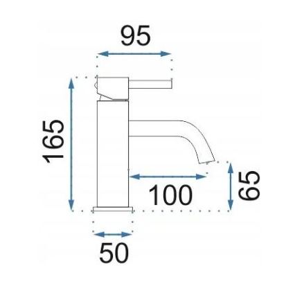 REA-B1112 - Mosdócsaptelep LUNGO 16,5 cm szálcsiszolt réz