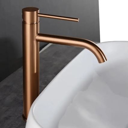 REA-B1114 - LUNGO 28 cm-es mosdócsaptelep, szálcsiszolt réz