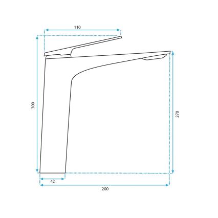 REA-B1126 - AVALON 30 cm fekete mosdó csaptelep