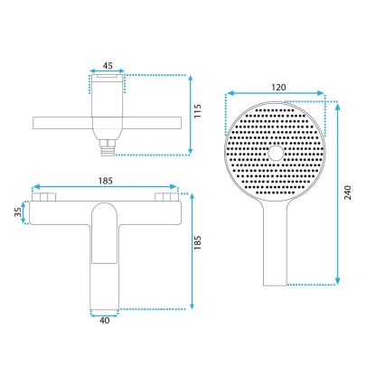 REA-B1128 - Fürdőkád szett AVALON fekete