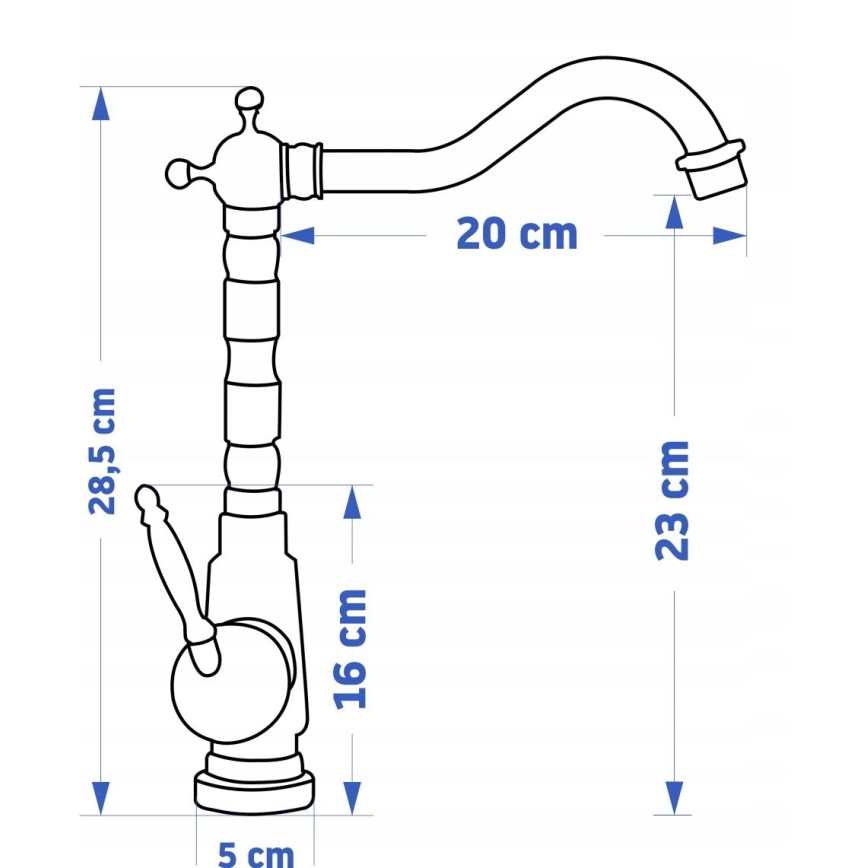 REA-B2150 - Mosdócsaptelep BONA 28,5 cm szálcsiszolt arany