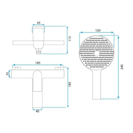 REA-B2707 - AVALON fürdőkád csaptelep szett, szálcsiszolt arany
