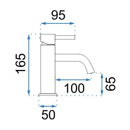 REA-B4102 - LUNGO mosdócsaptelep, 16,5 cm, fekete