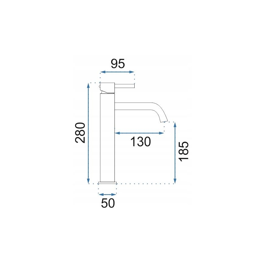REA-B4526 - LUNGO 28 cm-es mosdócsaptelep, szálcsiszolt arany
