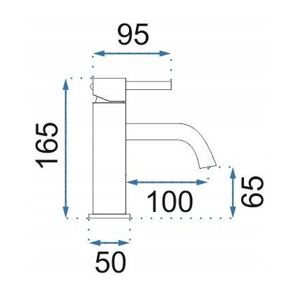 REA-B4527 - Mosdócsaptelep LUNGO 16,5 cm szálcsiszolt arany
