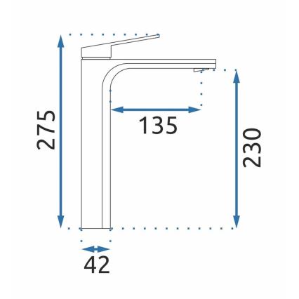 REA-B4896 - Mosdócsaptelep MARCO 27,5 cm fekete