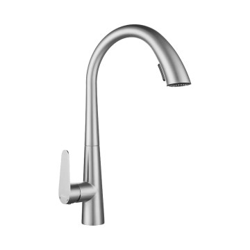 REA-B5314 - ROSS kihúzható zuhanyfejes konyhai csaptelep, 43 cm, nikkelezett