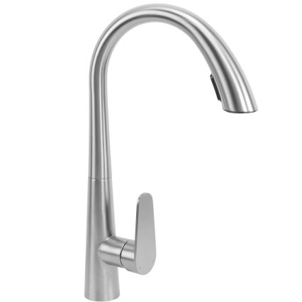 REA-B5314 - ROSS kihúzható zuhanyfejes konyhai csaptelep, 43 cm, nikkelezett