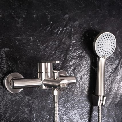 REA-B5514 - ONTARIO fürdőkád szett csapteleppel, szálcsiszolt acél