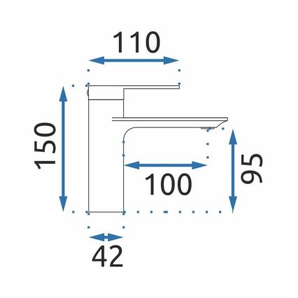 REA-B6202 - STORM mosdócsaptelep 15 cm, fényes króm