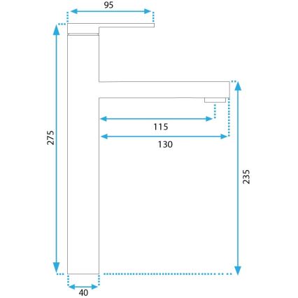 REA-B6215 - PIXEL mosdócsaptelep 27,5 cm aranyszínű