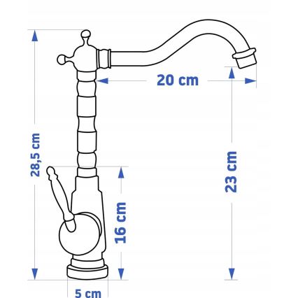 REA-B6528 - Mosdócsaptelep BONA 28,5 cm szálcsiszolt réz