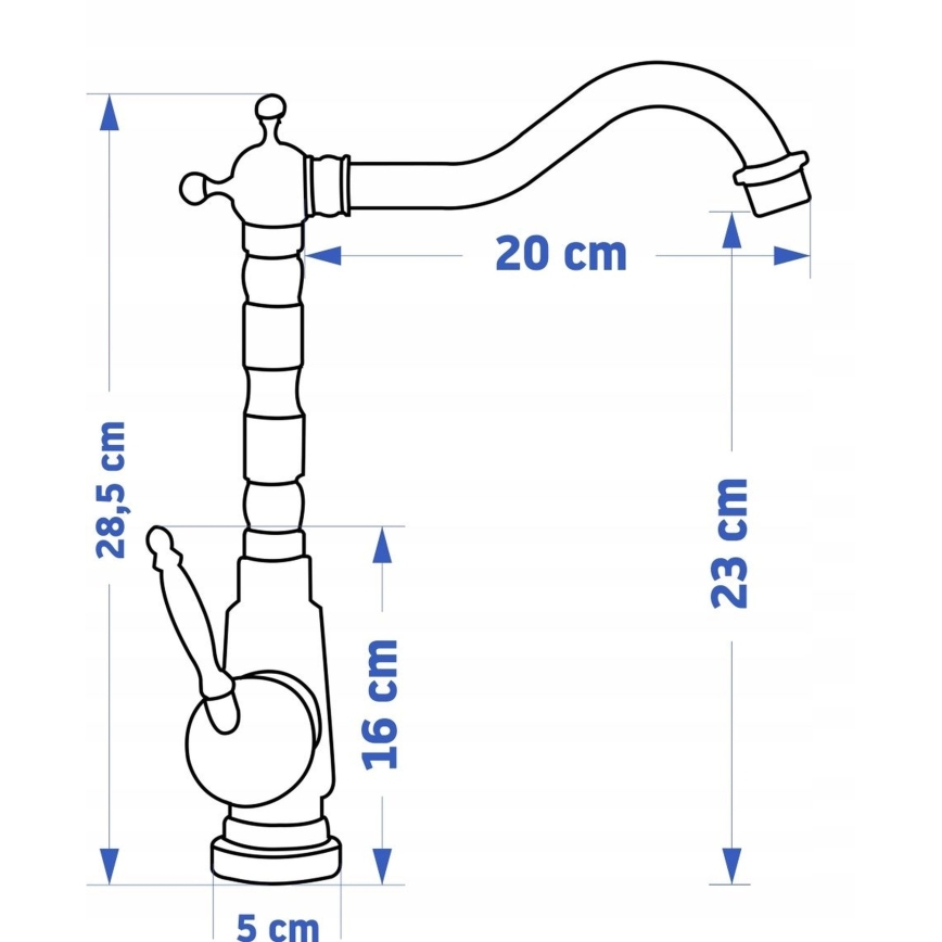 REA-B6528 - Mosdócsaptelep BONA 28,5 cm szálcsiszolt réz