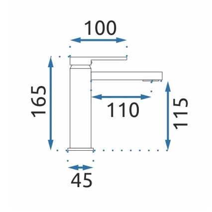 REA-B6555 - VERSO mosdócsaptelep, 16,5 cm, szálcsiszolt arany