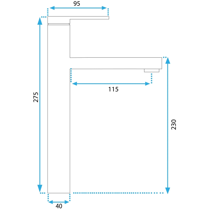 REA-B6562 - Mosdócsaptelep PIXEL 27,5 cm fényes króm