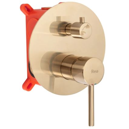 REA-B7503 - LUNGO beépített csaptelepes kádgarnitúra, szálcsiszolt arany