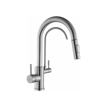 REA-B7563 - ECO FRESH mosogatócsaptelep kihúzható zuhanyfejjel és beépített szűréssel, 37,5 cm, nikkelezett