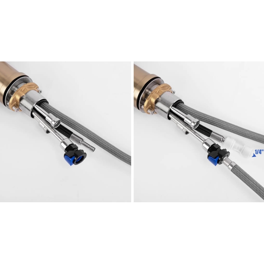 REA-B7564 - Mosogató csaptelep kihúzható zuhanyfejjel és ECO FRESH szűréssel, 37,5 cm, nikkel