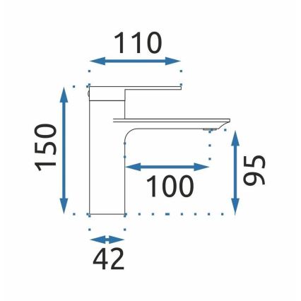 REA-B7960 - Mosdócsaptelep STORM 15 cm, szálcsiszolt arany