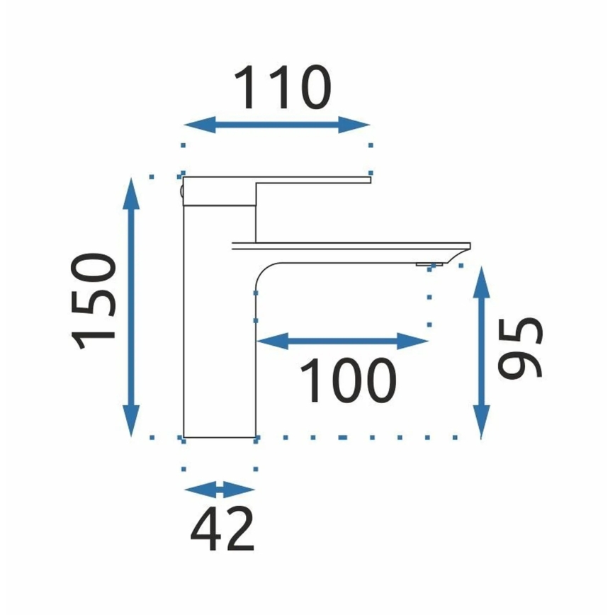 REA-B7960 - Mosdócsaptelep STORM 15 cm, szálcsiszolt arany