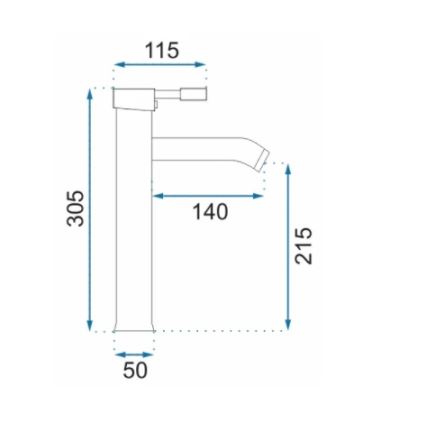 REA-B8665 - Mosdócsaptelep GRAF 30,5 cm fekete