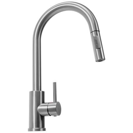 REA-B9146 - FRESH kihúzható zuhanyfejes mosogató csaptelep, 39,5 cm, nikkelezett