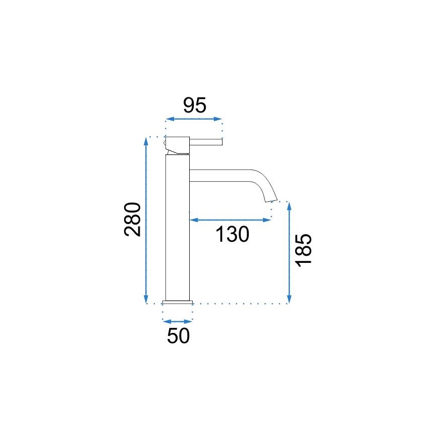 REA-B9409 - LUNGO 28 cm-es mosdócsaptelep aranyszínű
