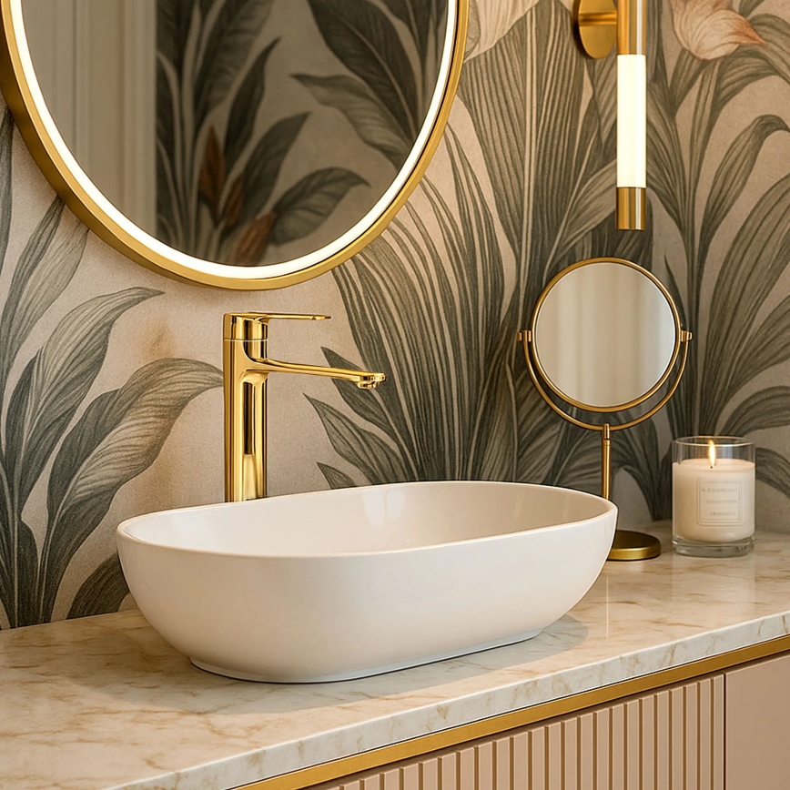 REA-B9983 - STORM 29,5 cm-es arany mosdócsaptelep