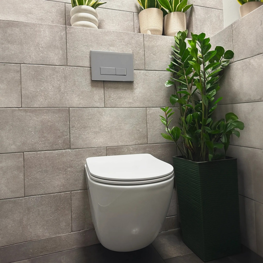 REA-C1259 - Fali WC ülőkével CARLO MINI TORNADO RIMLESS kerámia/fényes fehér