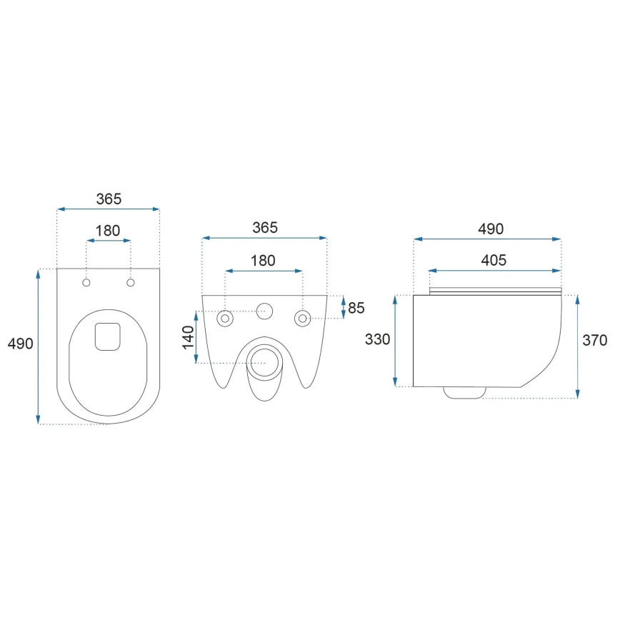 REA-C1259 - Fali WC ülőkével CARLO MINI TORNADO RIMLESS kerámia/fényes fehér