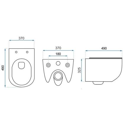 REA-C1400 - Fali WC ülőkével CARTER RIMLESS kerámia/fehér