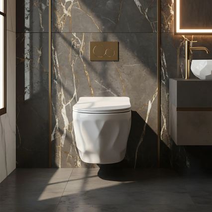 REA-C1652 - Fali WC GUSTAVO RIMLESS ülőkefével, kerámia/fehér
