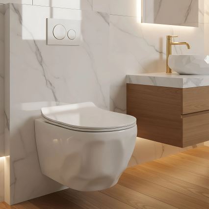 REA-C1652 - Fali WC GUSTAVO RIMLESS ülőkefével, kerámia/fehér