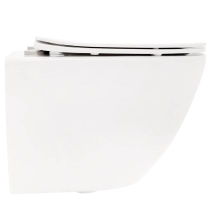 REA-C2760 - Falra szerelhető WC-ülőkével CARLO FLAT MINI RIMLESS kerámia/fényes fehér